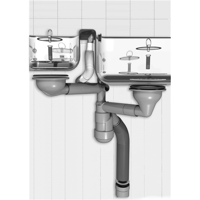 Intra diskbänk vattenlås