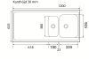 INTRA AG12H-635-KV D ISKBÄNK 1200X635X30M