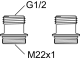 NIPPLAR M22x1 - R15 TILL VASKA BL.FÄSTE ENHET=PAR