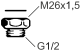 ÖVERGÅNGSNIPPEL M26 X1 5 X G15