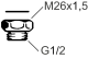 ÖVERGÅNGSNIPPEL M26 X1,5 X G15