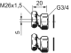 EXCENTERKOPPLING C/C 5,0(PAR) G20 X M26X1,5 C/C5,0M