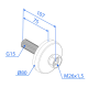 ANSLUTNINGSKOPPLING G15 X M26X1,5 L=75 MM, MED 80