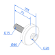 ANSLUTNINGSKOPPLING G15 X G20 L=75 MM, MED 80MM V