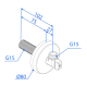 ANSLUTNINGSKOPPLING G15 X G15 L=75 MM, MED 80MM V