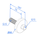 ANSLUTNINGSKOPPLING G15 X G15 L=75 MM, MED 80MM V